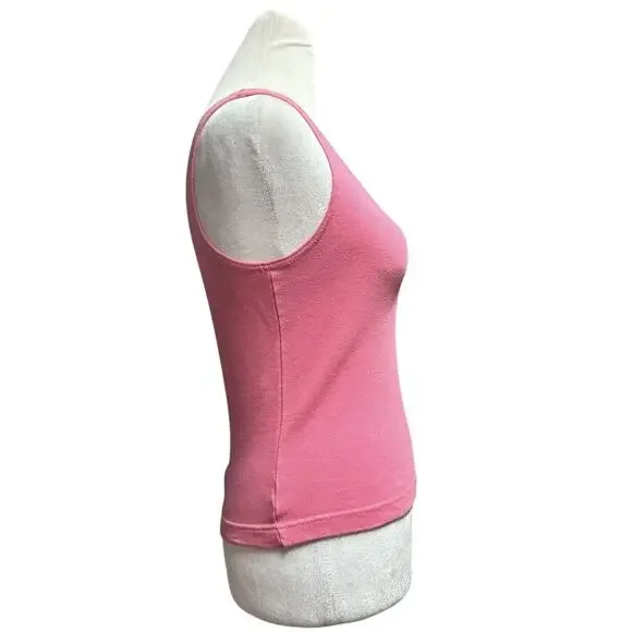 Vtg Paris Sport Club Womens L Pink Tank Indie Sleaze Soft Grunge Urban Minimal - Picture 5 of 7